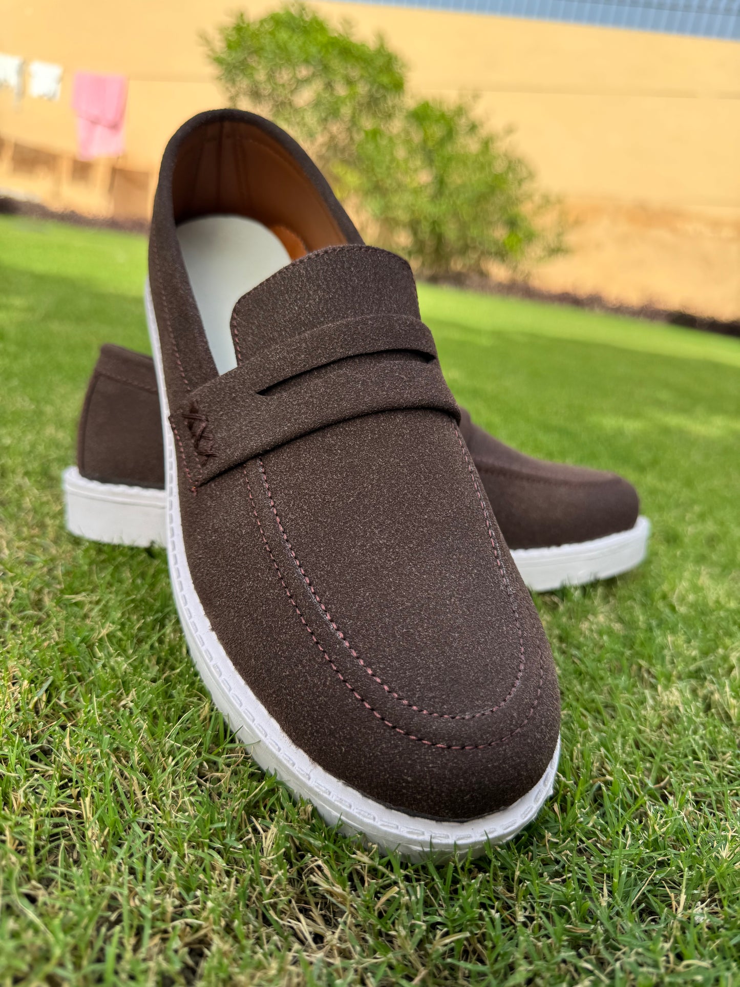 BROWN SUEDE CASUAL LOAFERS