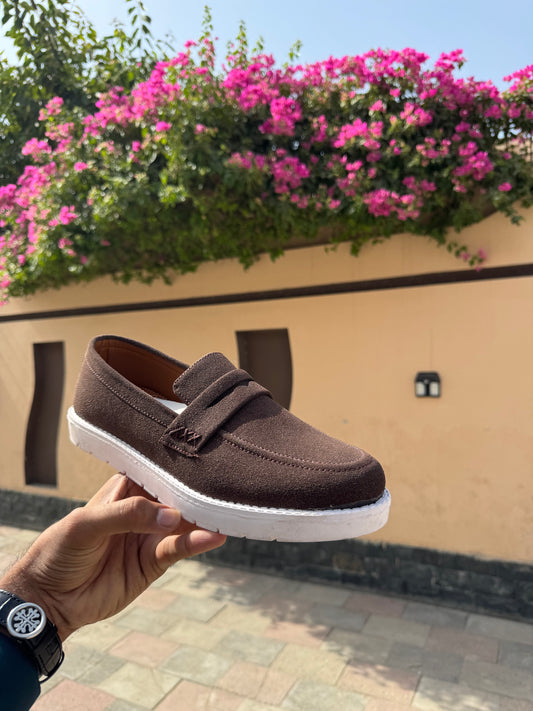 BROWN SUEDE CASUAL LOAFERS