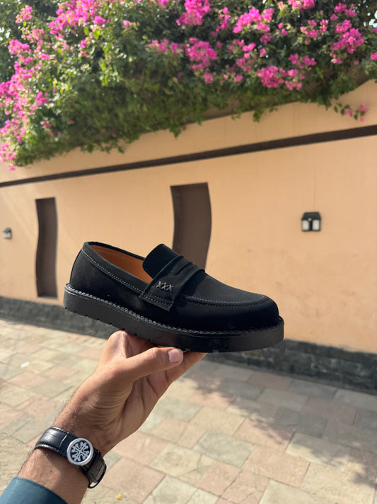BLACK SUEDE LOAFERS