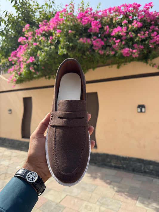 BROWN SUEDE CASUAL LOAFERS